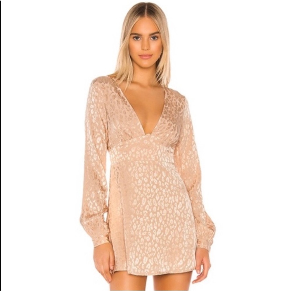 Privacy Please- Revolve Nude Leopard Dress sz small